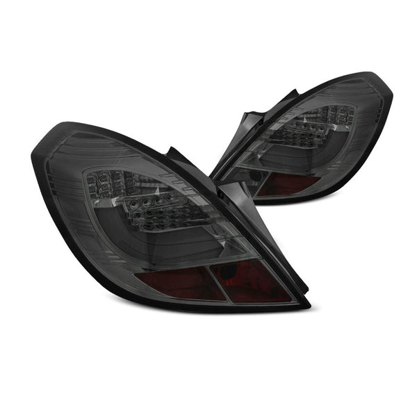 LT Pair LED Lightbar Rear Lights OPEL CORSA D 3D 06-14 Smoke Black LHD