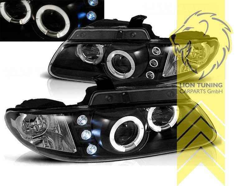 LTG LED Halo Ring DRL Headlights Chrysler Voyager 3 GS 95-01 Black EXPORT ONLY