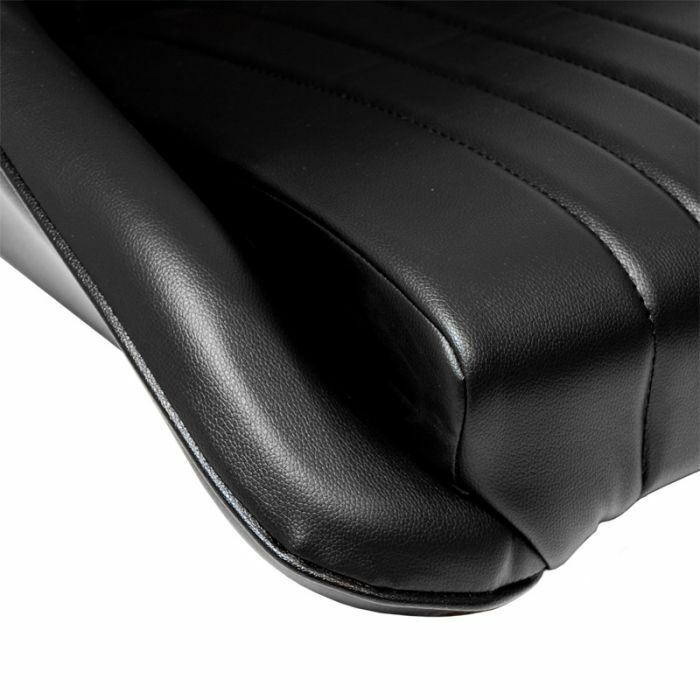 UK STOCK - Auto-Style x1 Individual Classic Car Retro Kit Sports Fixed Back Bucket Seat Black PVC / Synthetic Leather inc slide runners