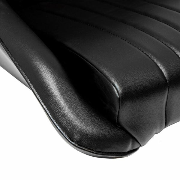 UK STOCK - Auto-Style x1 Individual Classic Car Retro Kit Sports Fixed Back Bucket Seat Black PVC / Synthetic Leather inc slide runners
