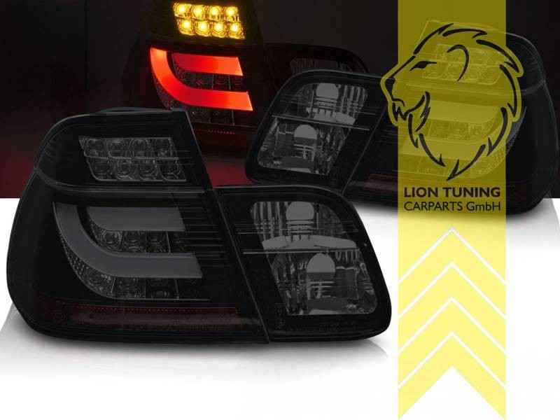 LT Pair LED Lightbar REAR LIGHTS Tail BMW E46 Sedan 01-05 FL Black Smoke LHD