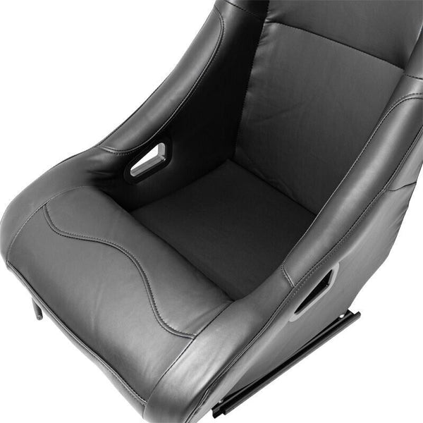 AUTOSTYLE BW x1 Single Universal Sports Bucket Seat Car Sim Fixed Back + slides