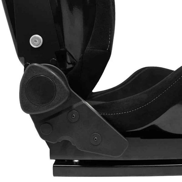 ATS x1 Universal Recline Bucket Seat ‎Black Suede + Grey Mesh Fabric + runners