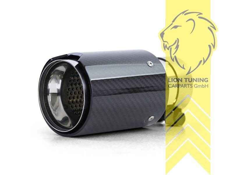 LT 4x Universal Stainless Carbon Exhaust Tailpipe Trim 93mm Silencer Finish Tips