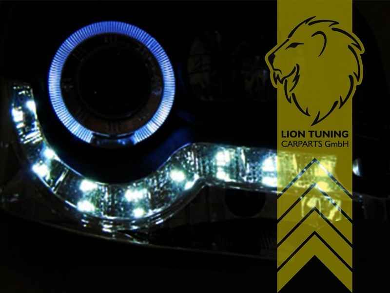 LTG Pair LED DRL Lightbar Headlights Fiat Panda type 169 03-09 black LHD