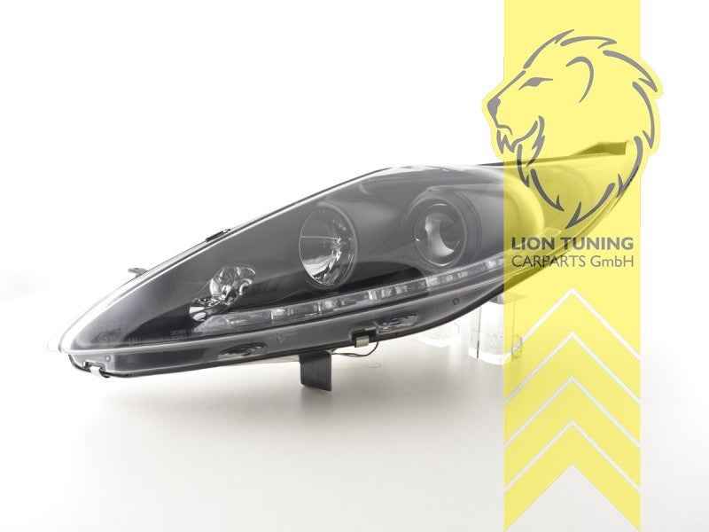 LTG Pair LED DRL Lightbar Headlights Ford Fiesta 7 VI 08-12 black LHD