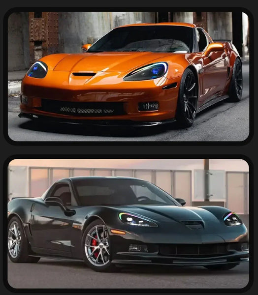 TYPY Pair Corvette C6 RGB 2005-2013 LED DRL RGB Colour Headlights LHD