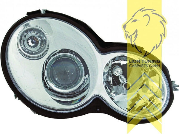 LTG Pair LED DRL Headlights Mercedes CL203 Sport Coupe 01-04 Chrome LHD