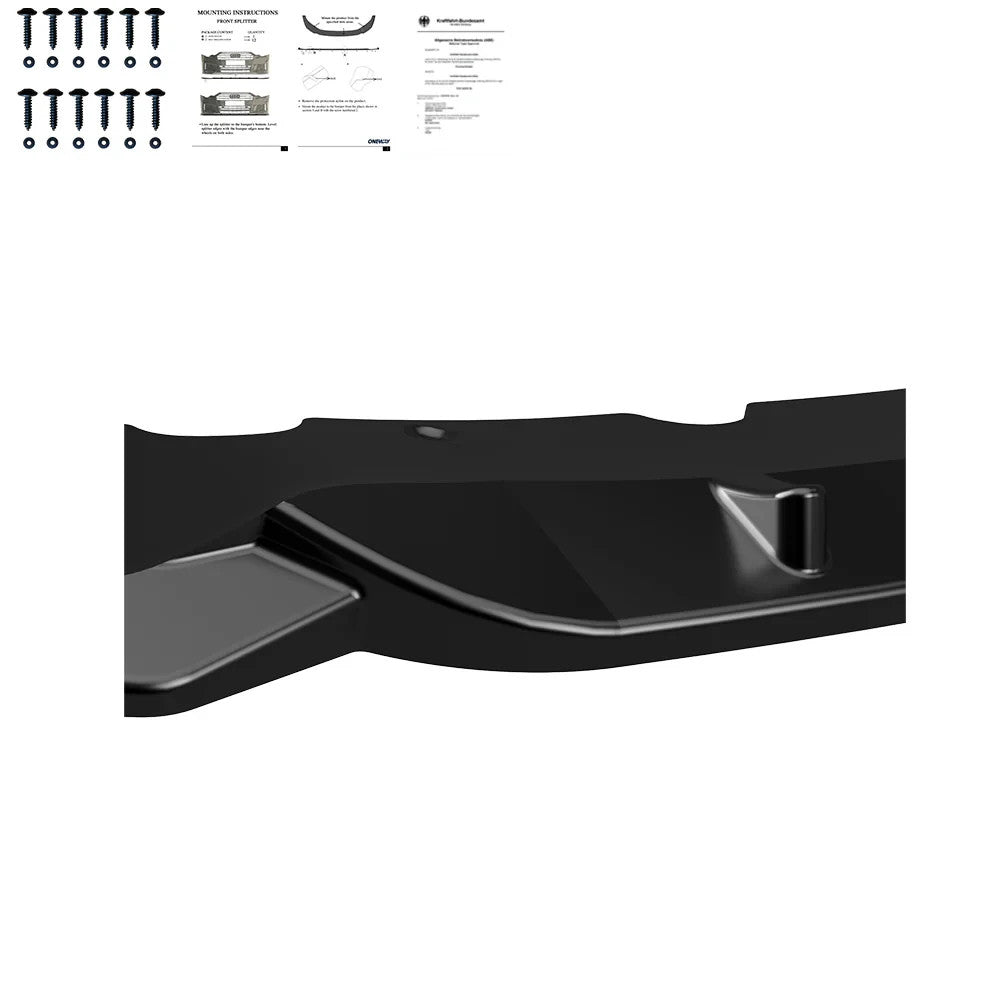 OW Front Bumper Lip Splitter BMW 1 Series F40 M-Pack M135i 19-24 Gloss Black
