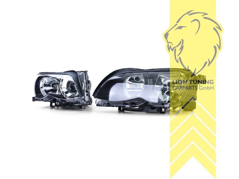 LT Halogen Halo Headlights Headlamps BMW E46 Sedan Touring Facelift black LHD