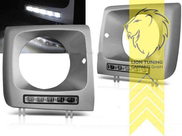 LTG Pair LED DRL Headlights Surrounds Mercedes W461 W463 89-12 Silver