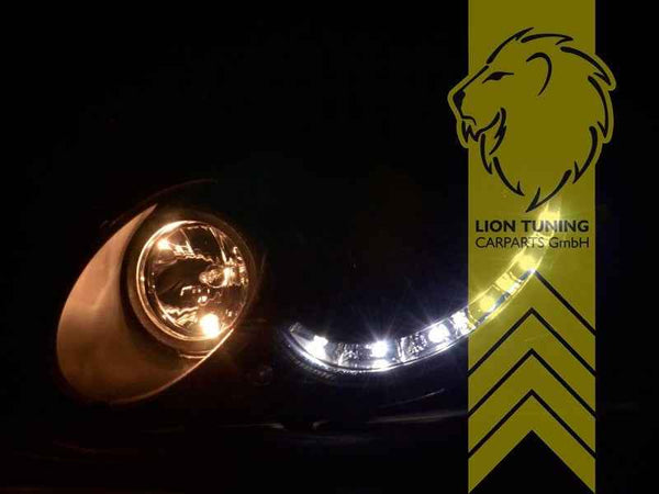 LTG Pair LED DRL Headlights Mercedes CLK C209 A209 02-10 Coupe Cabrio Black LHD