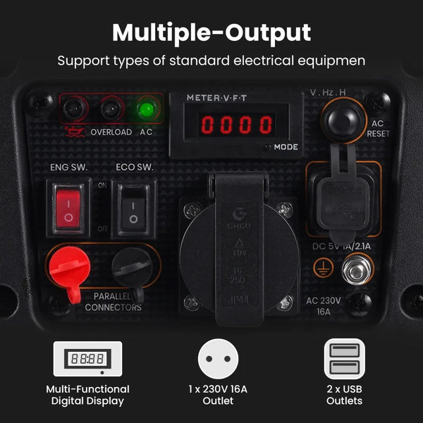 MXPR Portable Inverter Generator Silent Portable Suitcase 4 Stroke Engine Camping