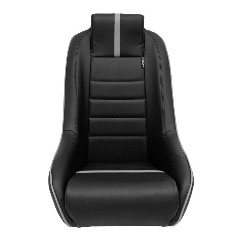 AS x1 Univ Classic RS Black Grey PVC Car Kit Fixed Back Bucket Seat + slides