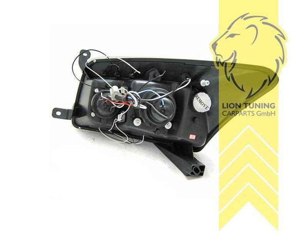 LTG Pair LED Halo DRL Headlights Dodge Caliber PK 06-11 Black EXPORT ONLY