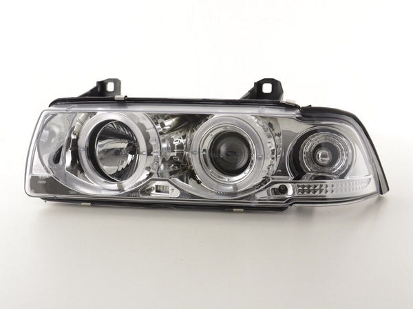 FK LED DRL Headlights Halo Ring BMW 3-Series E36 Coupe Cabrio 92-98 chrome LHD