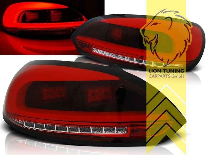 LT Pair LED DRL Lightbar Rear Tail Lights VW Scirocco 3 137 138 08-14 red LHD