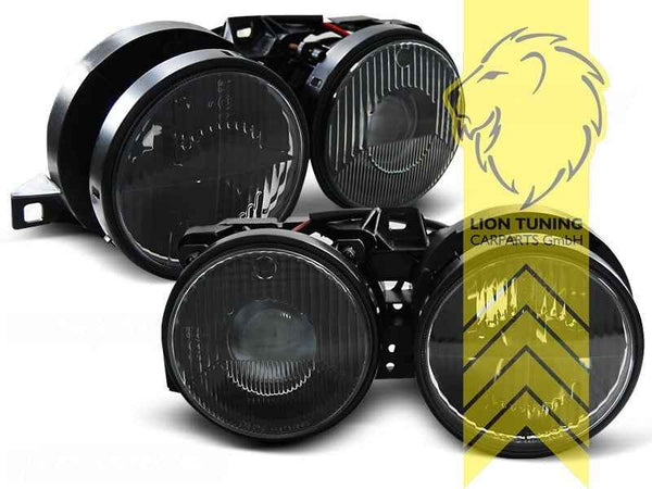 LTG DEPO Pair Halogen Headlights BMW E30 Sedan Cabrio Touring 86-93 Black LHD