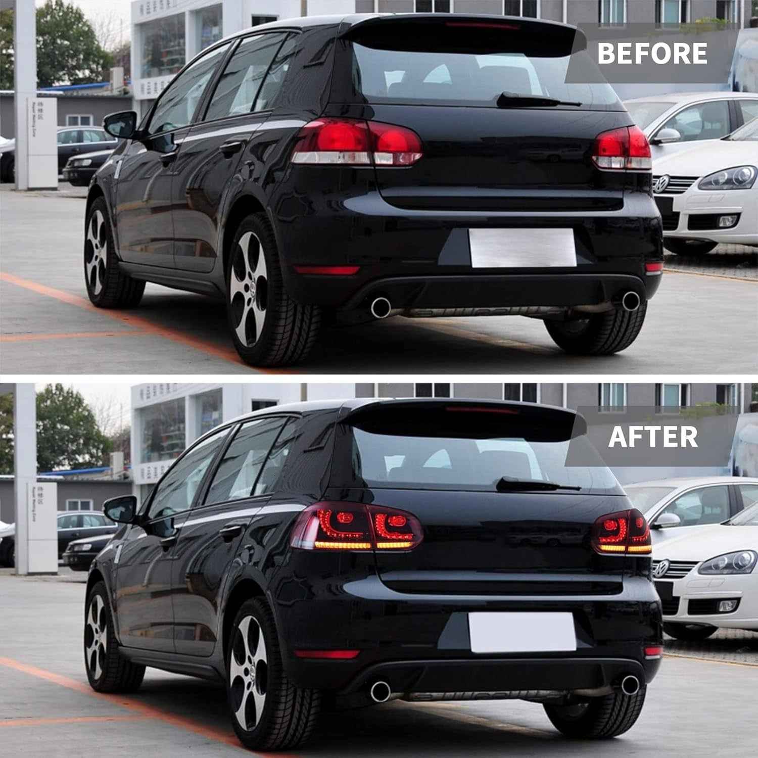 VLD Pair LED SEQ Rear Lights Tail Lamps VW Golf MK6 6 TSI TDI GTD R 08-13 RHD