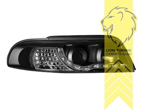 LTG Pair LED DRL Halo Lightbar Headlights Audi A4 B5 8D Sedan Avant FL black LHD