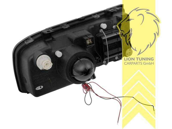 LT Pair LED Halo Ring Halogen Headlights VW Corrado 53I 53 88-95 black LHD