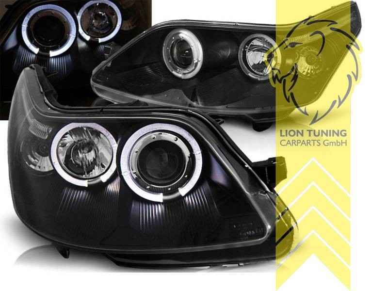 LTG Pair LED Halo DRL Headlights Citroen C4 LC Facelift 04-10 Black EXPORT ONLY