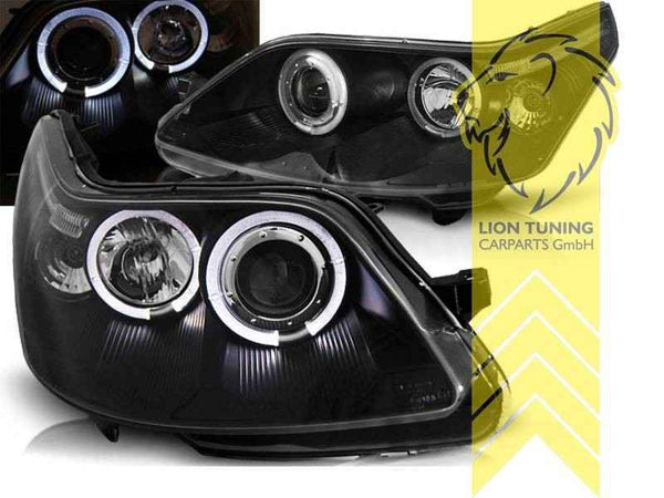 LTG Pair LED Halo DRL Headlights Citroen C4 LC Facelift 04-10 Black EXPORT ONLY