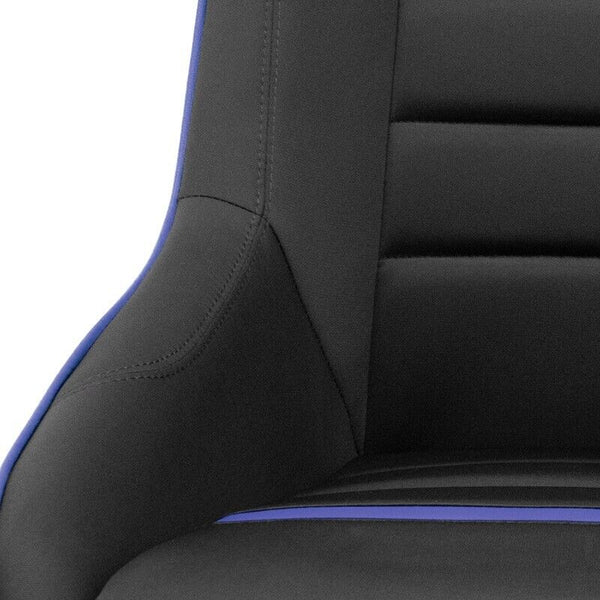 AS x1 Univ Classic RS Black Blue Car Retro Kit Fixed Back Bucket Seat + slides