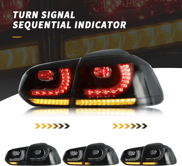 VLAND VW Golf MK6 VI GTI TSI TDI GTD 08-13 Lightbar LED Rear Lights SMOKE RHD