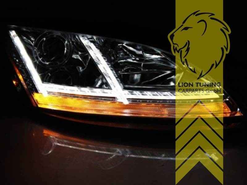 LT Pair LED Halo DRL Lightbar Headlights Audi TT 8J Coupe Cabriolet black LHD
