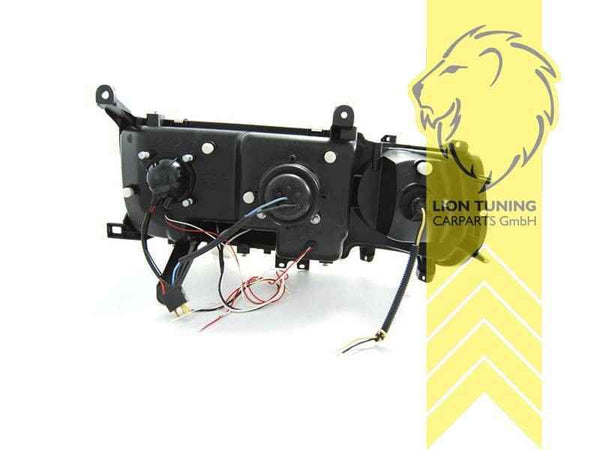 LTG Pair LED Halo DRL Headlights Toyota Land Cruiser FJ 80 J8 Black EXPORT ONLY