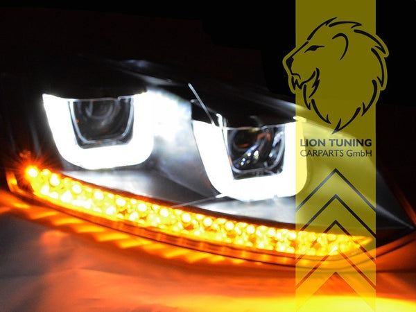 LTG Pair LED DRL Halo U Lightbar Headlights VW Polo 6R 6C 09-17 GTI LHD