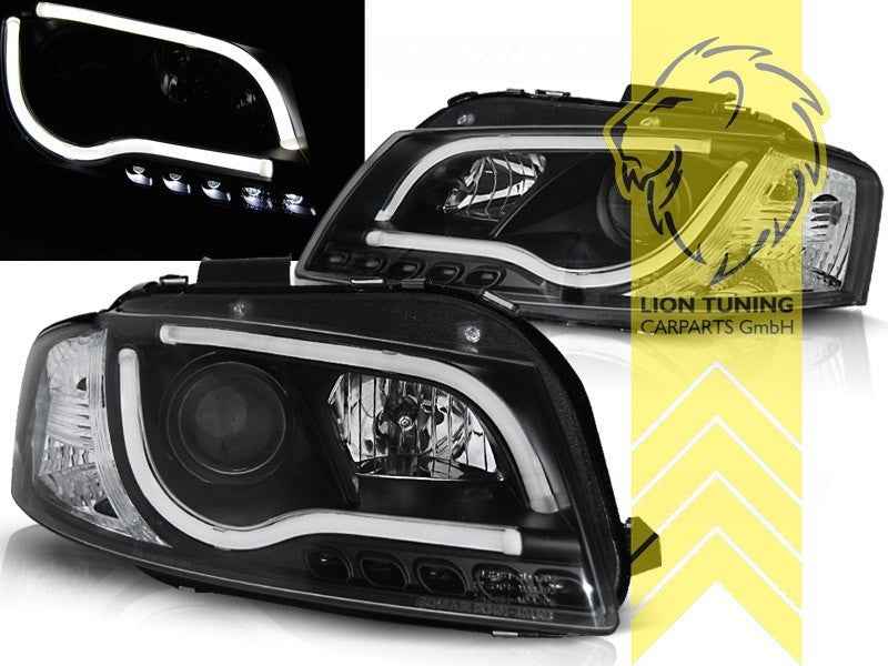 LTG Pair LED DRL Lightbar Headlights Audi A3 8P 8PA Facelift 03-08 Black LHD