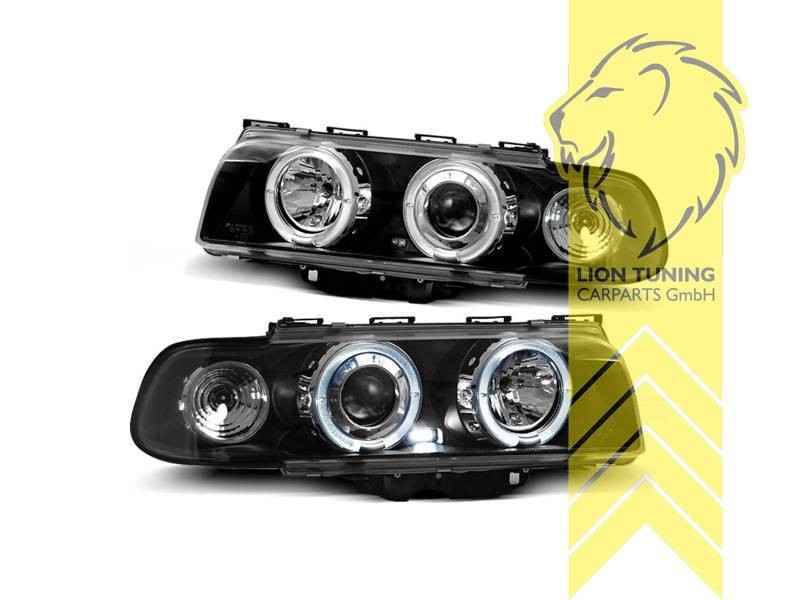 LTG LED Halo Ring DRL Headlights BMW E38 Sedan 94-98 LHD EXPORT ONLY