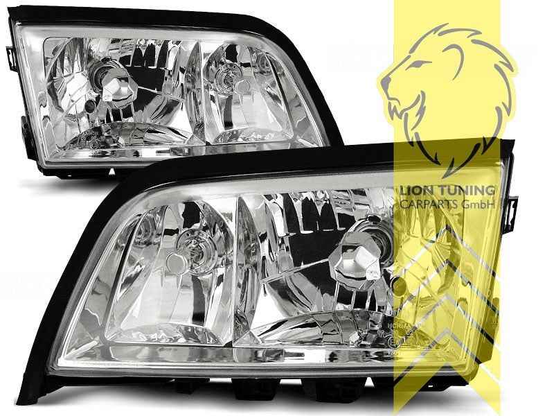 LTG Pair DEPO Halogen Headlights Mercedes W202 sedan S202 estate 93-01 chrom LHD