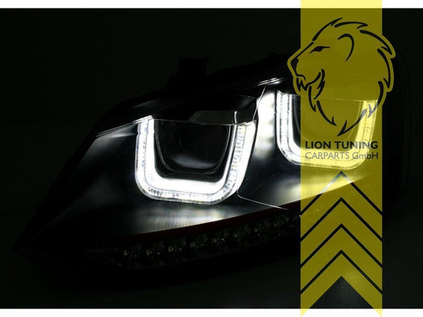 LTG Pair LED DRL Halo U Lightbar Headlights VW Polo 6R 6C 09-17 GTI LHD