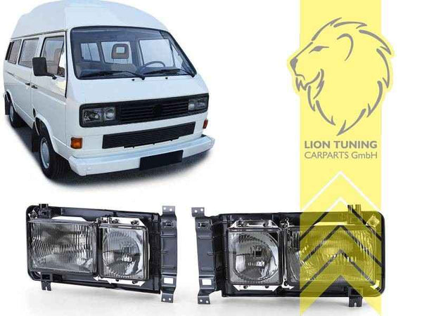 LT Aftermark Headlights VW T3 Van Multivan Caravelle Bus Box Flatbed 79-92 black
