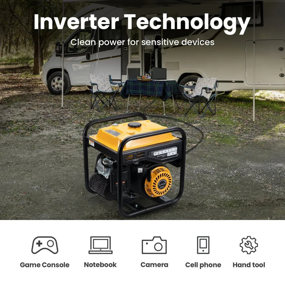 MXPR Petrol Inverter Generator Silent Portable 3500W 4 Stroke Engine Camping