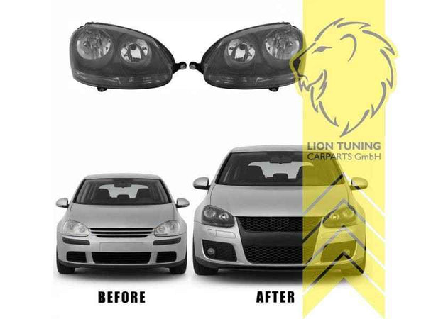 LTG Pair DEPO Halogen Headlights VW Golf 5 1K1 1K5 03-09 sedan Variant black LHD