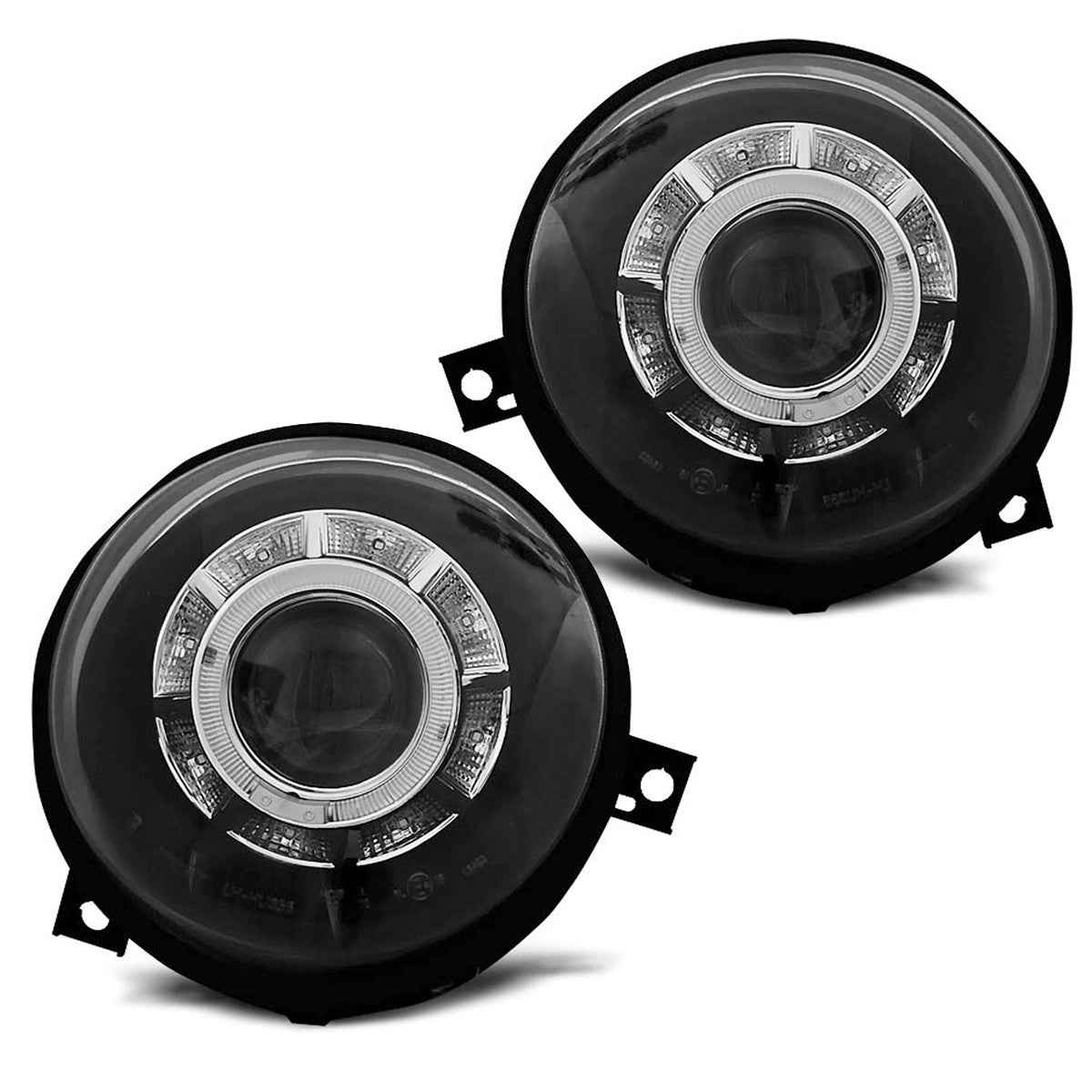 AMCP Pair LED DRL Headlights VW LUPO 98-05 Black LHD