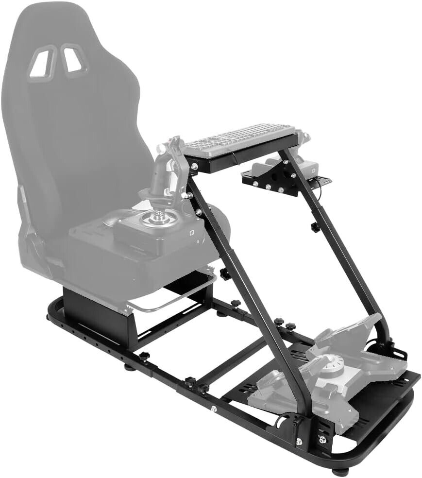 DD Plane Game Flight Sim Simulator Cockpit Frame Rig for Seat Wheel Pedals Xbox PS PC Console F1 with seat mount