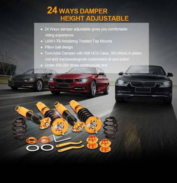 MXPR Adjustable Height Lowering Coilovers Kit BMW E46 3 98-06 325i 330i