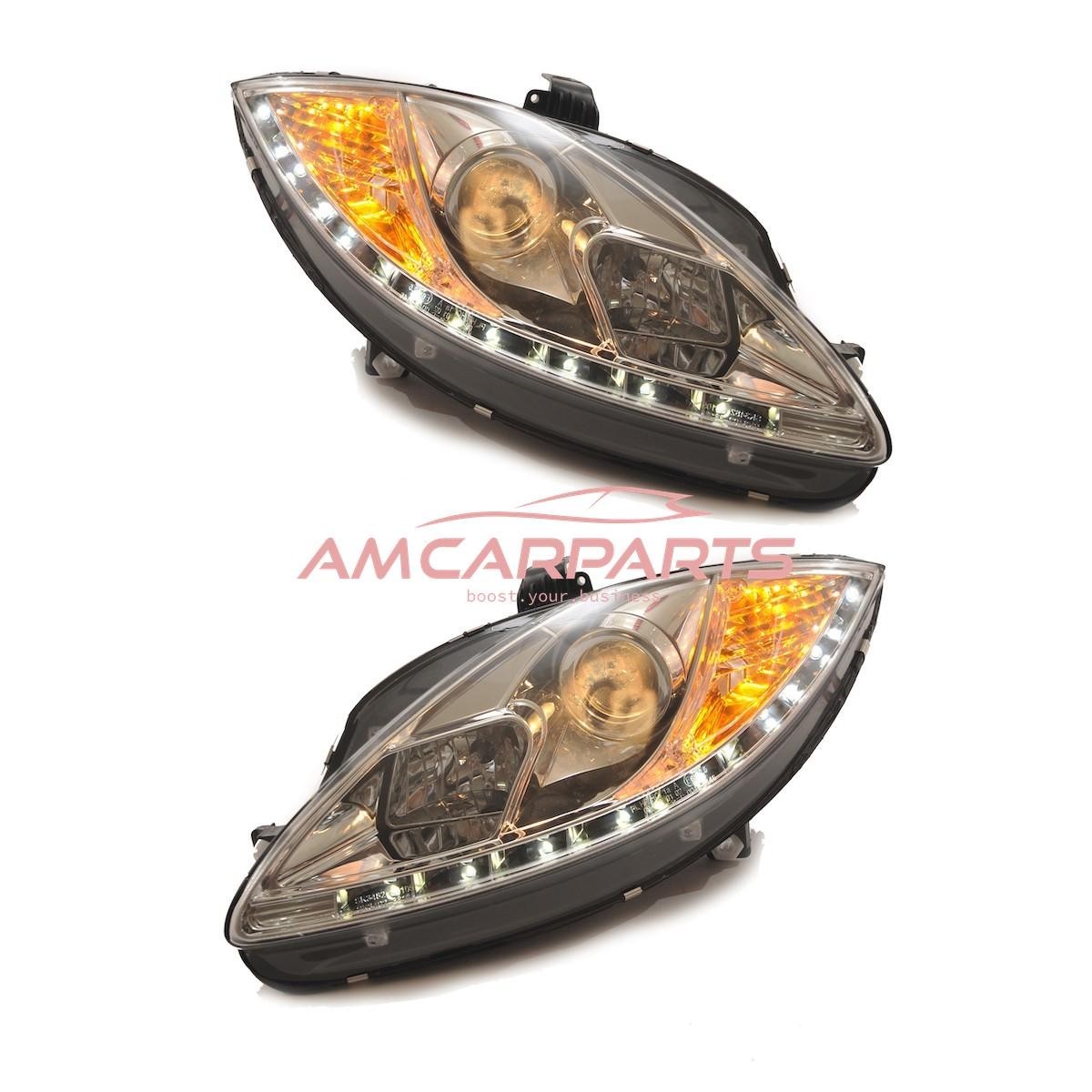 AMCP Pair LED Halo Headlights SEAT ALTEA 5P1 LEON 1P1 TOLEDO 3 5P2 05-08 LHD
