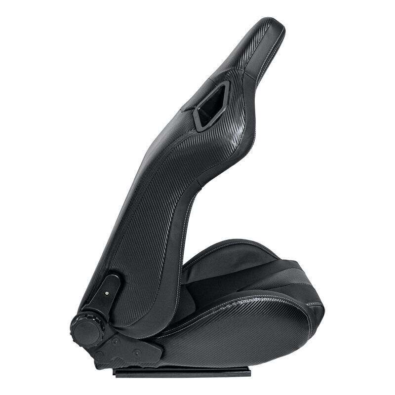UK STOCK -ATS RK x2 Sports Bucket Seat Black Silver Stitch recline + runners