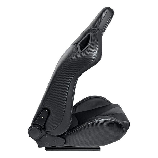 UK STOCK -ATS RK x2 Sports Bucket Seat Black Silver Stitch recline + runners