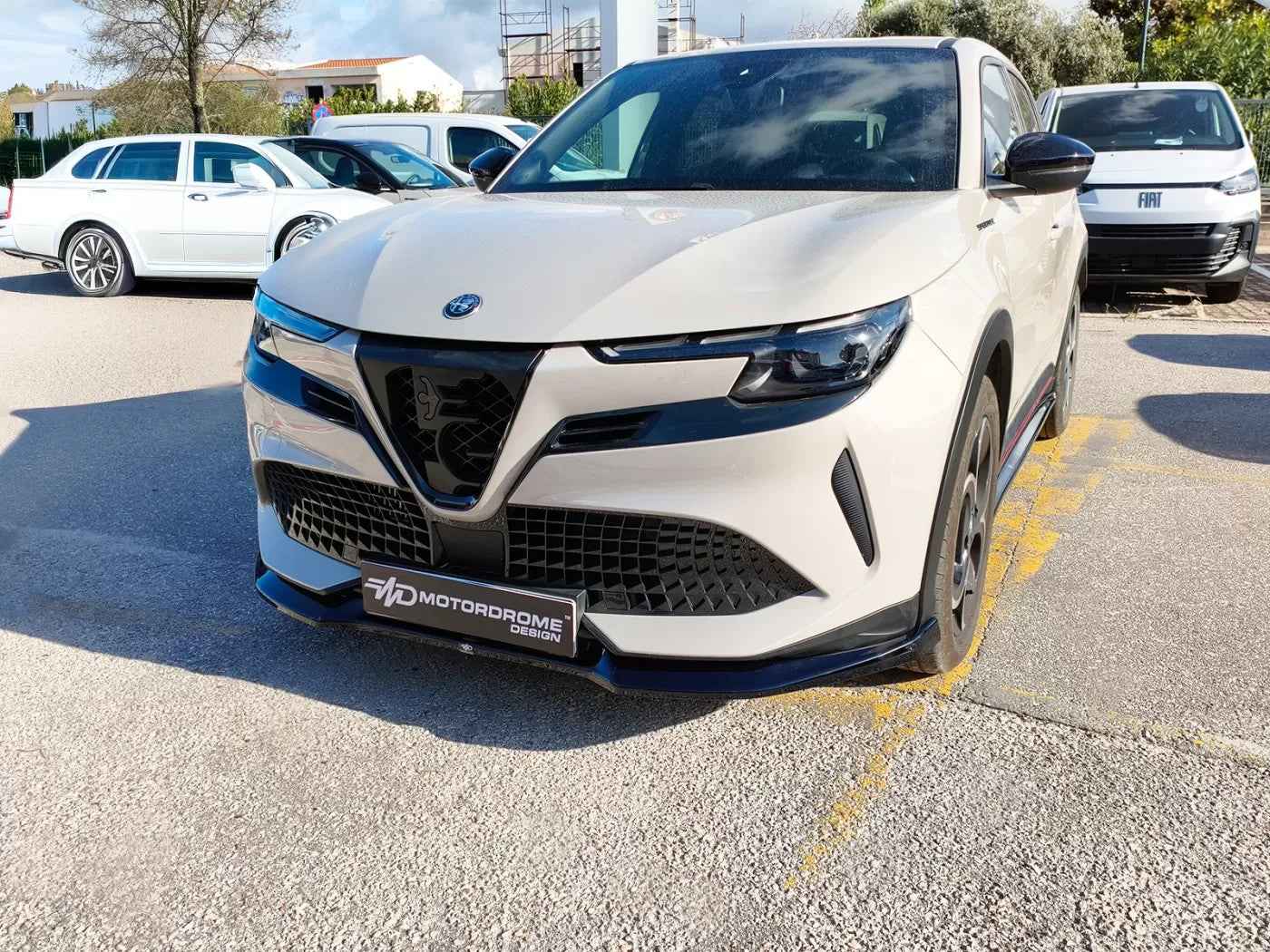 Motordrome Front Bumper Splitter Spoiler Alfa Romeo Junior 24+ Glossy Black