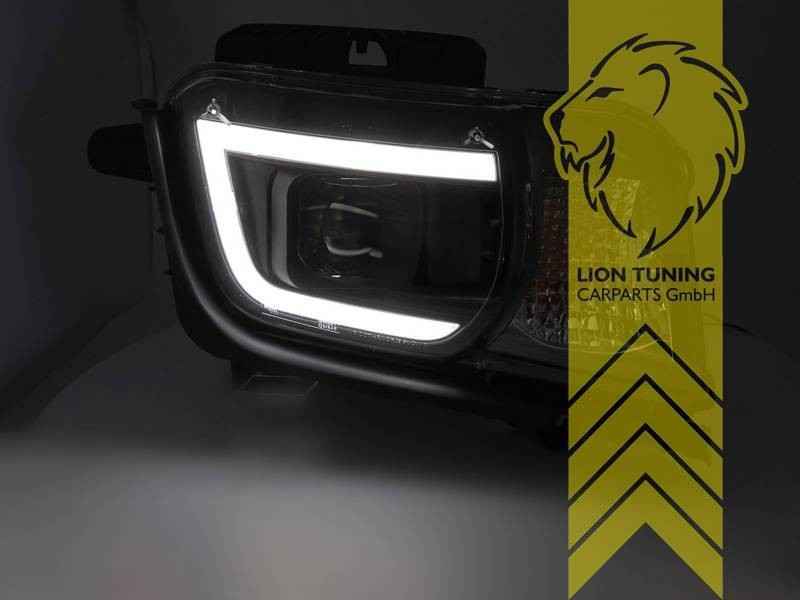 LTG Pair LED Halo DRL Headlights Chevrolet Camaro 5 09-13 Black EXPORT ONLY