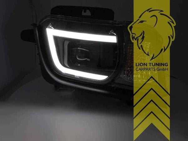 LTG Pair LED Halo DRL Headlights Chevrolet Camaro 5 09-13 Black EXPORT ONLY