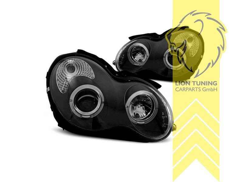 LTG Pair LED DRL Halo Headlights Mercedes C Class W203 S203 00+ LHD EXPORT ONLY
