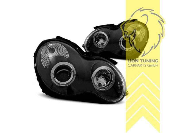 LTG Pair LED DRL Halo Headlights Mercedes C Class W203 S203 00+ LHD EXPORT ONLY